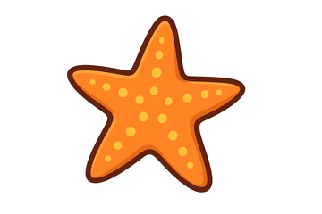 Starfish icon flat style vector cartoon illustration with transparent background orange sea star marine vacation symbol beach decor ocean wildlife design