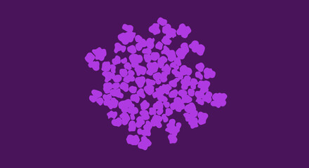Cluster of rounded shapes on a dark background