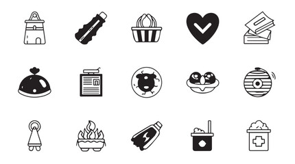 Whisk kitchen icons set for food preparation and cooking with trendy design vector
