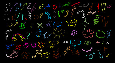 Pattern kids cute doodle element for comic hand draw skecth style