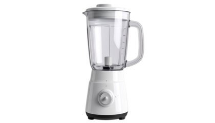 A realistic PNG of a kitchen blender with clear glass jar and sturdy base. Ideal for cooking graphics, recipe designs, kitchen product ads, and food preparation themes.