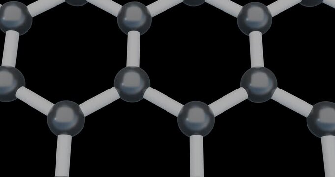 Close up of layers of graphite lattice structure. Concept used in nanotechnology, electronics, quantum computing, and advanced engineering applications. 