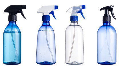 blue plastic bottle isolated on transparent background 