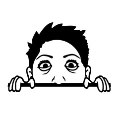 Crazy Girl Hiding Mean Face Mad Maniac Eyes Weird