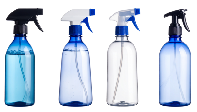 blue plastic bottle isolated on transparent background  - Powered by Adobe