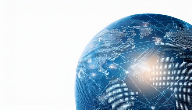 abstract tech navigating global communication and data analysis in white background cyber exploration in a world of innovation - Powered by Adobe