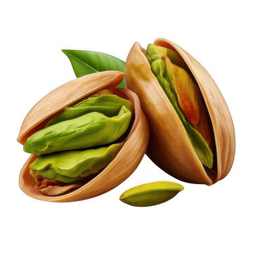  pistachio nuts isolated on white background created with Generative AI (3)
