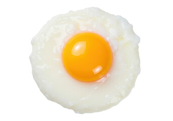 Perfectly poached egg isolated on transparent background, breakfast food with runny yolk and cooked egg white for healthy eating and recipe ideas
