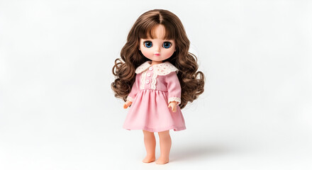 little girl in pink dress with a lollipop