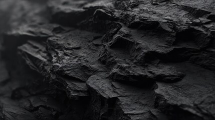 Fototapeta premium Black rock texture with stone background, weathered mountain surface generated by AI. Use for digital content, social media, and natural projects.
