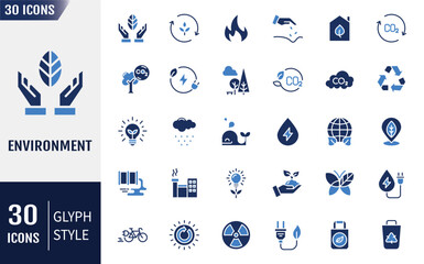 Environment Flat Icons set. Vector illustration