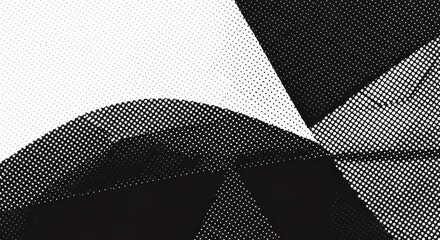 Abstract Geometric Composition with Contrasting Textures and Shapes