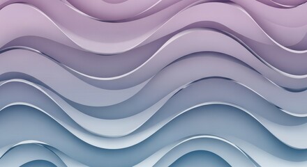Abstract Waves Rippling Through Layers of Soft Purple and Blue Gradient Light