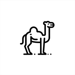 Simple line art icon of a camel