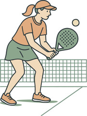 girl playing padel in court