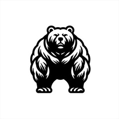 Powerful black bear mascot logo design