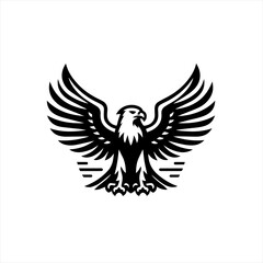Majestic black eagle emblem with wings spread wide