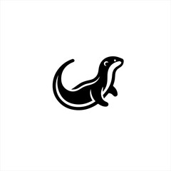 Stylized black otter logo on a white background