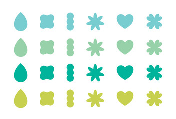 Modern minimalist abstract vector set of decorative geometric shapes elements for design.