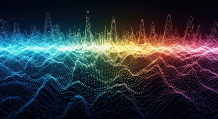 Vibrant Abstract Soundwave Visualization of Digital Audio Frequencies