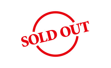SOLD OUT - Red Rubber Stamp with text SOLD OUT 
