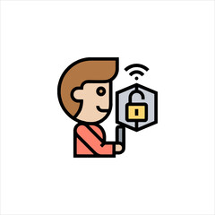 Man with Security Lock