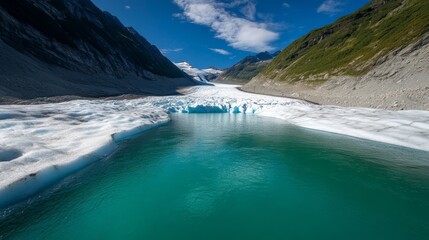 Obraz premium Exploring the majestic glacier landscape mountain range aerial view serene environments nature photography concept