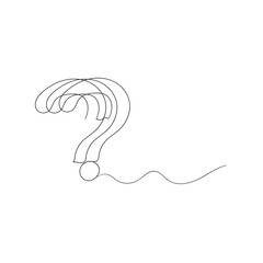 Question mark linear background. One continuous drawing of a question mark. Vector illustration