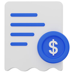 Bill invoice 3d icon