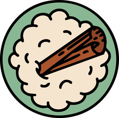 traditional brazil canjica with cinnamon stick