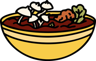 marinated mushrooms in japanese bowl