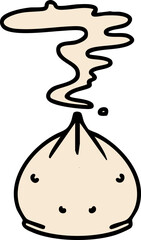 traditional japanese steaming gyoza dumpling