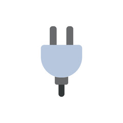 Plug icon in outlined color for energy, household, and technology projects.