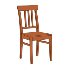 Wooden Chair Vector Illustration. A wooden chair with a backrest and four sturdy legs. Perfect for furniture design projects, interior design concepts, home decor presentations.
