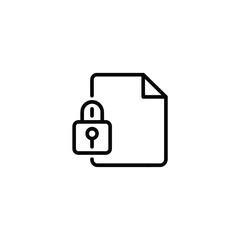 Secure document icon with padlock symbol