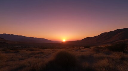 Majestic sunset over rolling hills natural landscape tranquil environment serene viewpoint captivating beauty