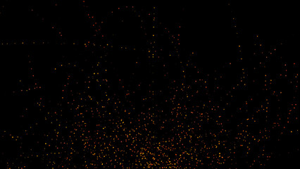 Blurred fire embers sparks on black background . Texture isolated overlays. Concept of particles, sparkles, light and flame.