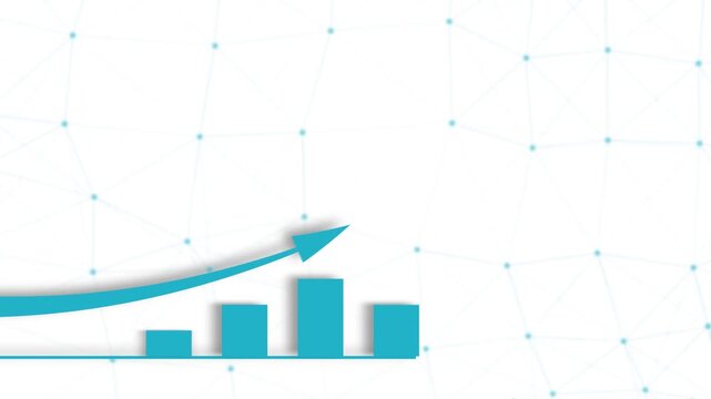 An animation of a simple business growth chart with an upward trend arrow. The clear design and motion are perfect for business, finance, and success themes.