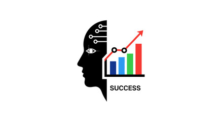 Artificial intelligence driven business growth and strategic planning for success concept