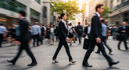 Business people walking on a city street in suits during daytime.