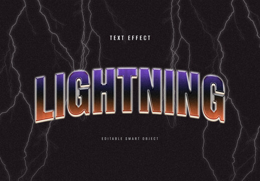 Lightning Metallic Text Effect