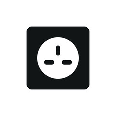 Socket icon in glyph style for electricity, outlet, and household visuals.