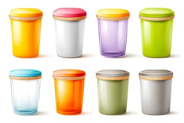 Colorful Sorting Bins for Paper Collection in a Recycling Area