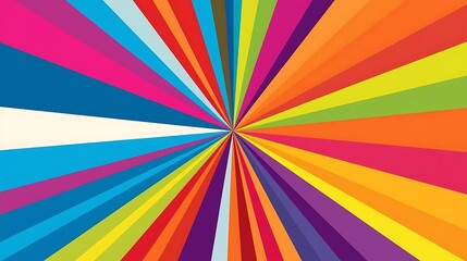 A vibrant explosion of colorful rays emanating from a central point, creating a dynamic and energetic abstract background.
