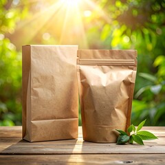 paper bag with green grass
