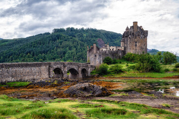 Eilean Donan Castle on the shore of Loch Duich Ross and Cromarty Western Highlands of Scotland, UK ,GB, Europe