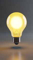 Glowing Incandescent Light Bulb with Metal Screw Base