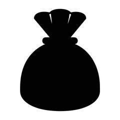 Fototapeta premium Isolated filled bag symbol represents sack, money bag, or pouch icon