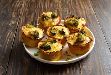 Healthy loaded egg muffins made with eggs, ham, broccoli, cheese