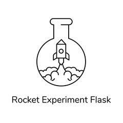 Space Science Flask Rocket Vector Icon with Editable Stroke
